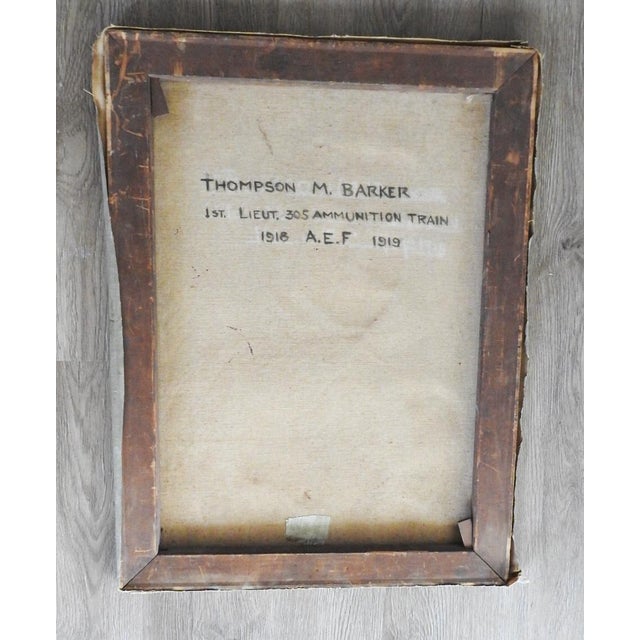 Textile Early 20th Century Ww1 Soldier Portrait Painting For Sale - Image 7 of 11