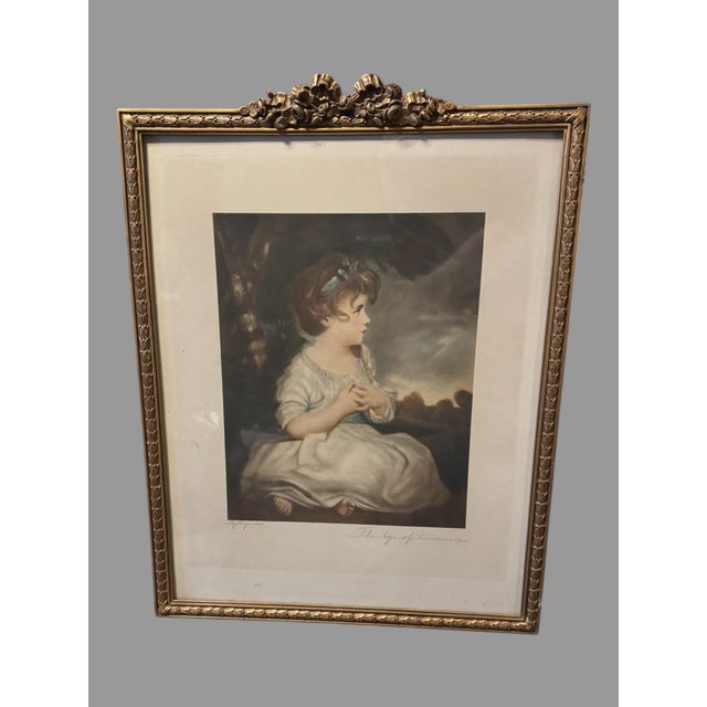 Antique Victorian Gilt Framed Print the Age of Innocence by Reynolds For Sale - Image 9 of 9