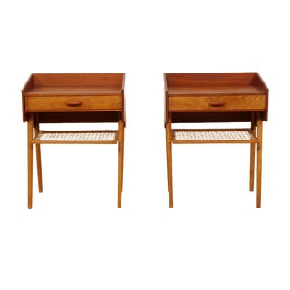 Danish Bedside Tables in Teak, Set of 2 For Sale