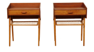 Danish Bedside Tables in Teak, Set of 2
