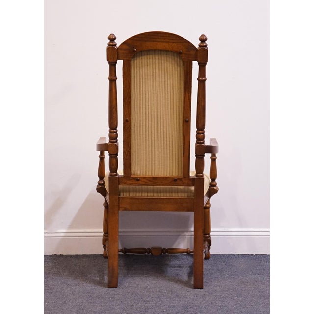 High End Vintage Solid Oak Rustic European Dining Arm Chair For Sale In Kansas City - Image 6 of 8