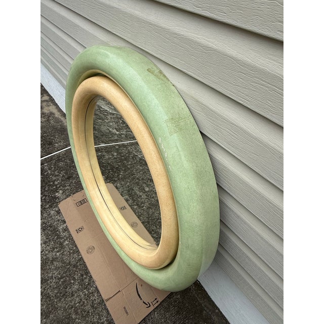 1980 Large Faux Goatskin Mirror in the Style of Karl Springer For Sale In New York - Image 6 of 6