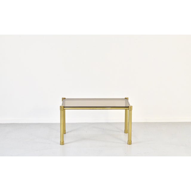 Tubular Brass and Smoked Glass Coffee Table, 1960s For Sale - Image 9 of 9
