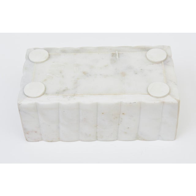 White and Gray Marble Box, 1990's For Sale - Image 12 of 12