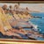 An impressionist painting in oil on canvas of the coastline in Laguna California. Original frame. Unsigned
