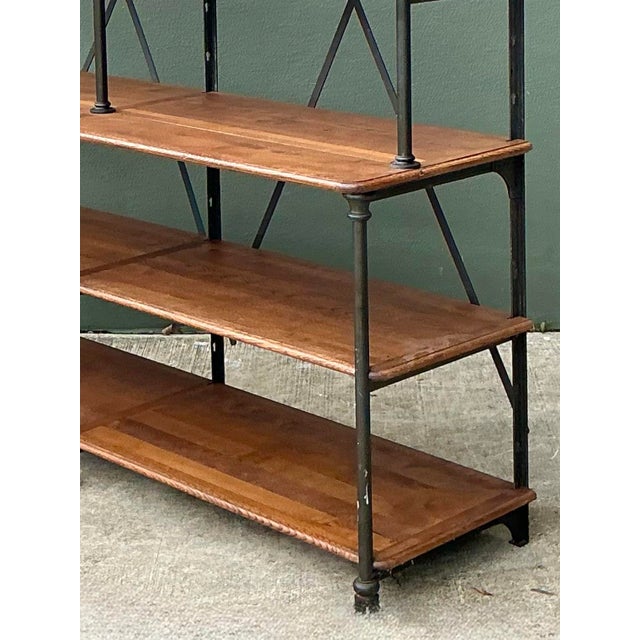 Vintage French Plank Wood Etagere For Sale - Image 10 of 12