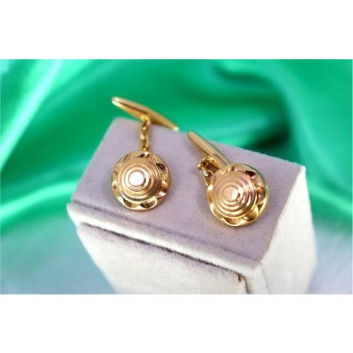 Gold Cufflinks with Gradient Reliefs, Set of 2 For Sale - Image 4 of 6