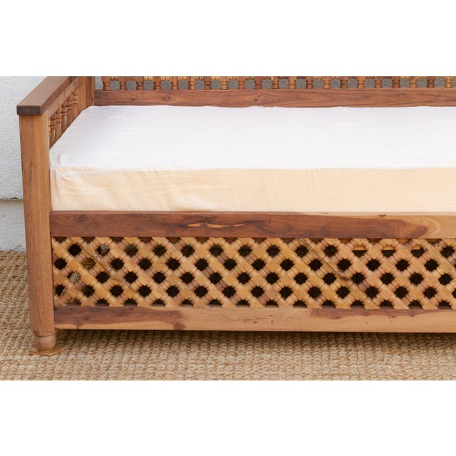 6' Long Mousharabi Reclaimed Teak Lounge Sofa For Sale - Image 4 of 11