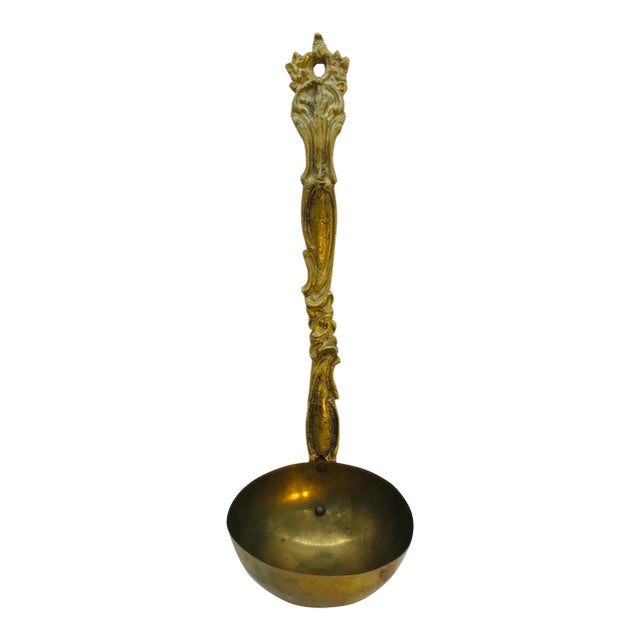 Large English Brass Soup Ladle For Sale