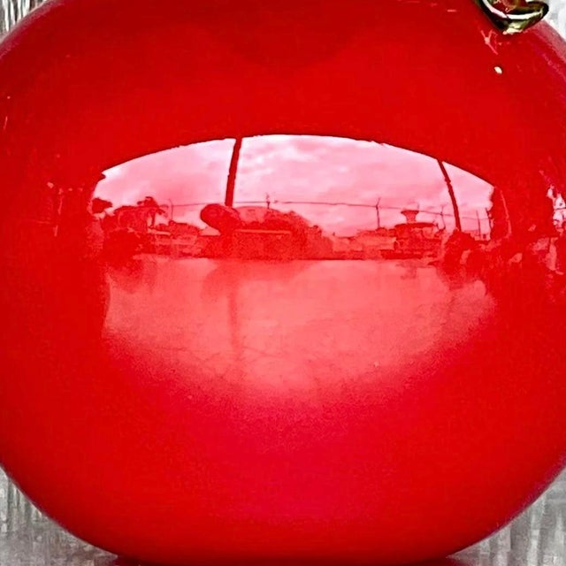 Vintage Postmodern Art Glass Apple For Sale - Image 9 of 12