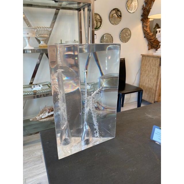 Transparent Mid Century Fractured Lucite Prism For Sale - Image 8 of 8