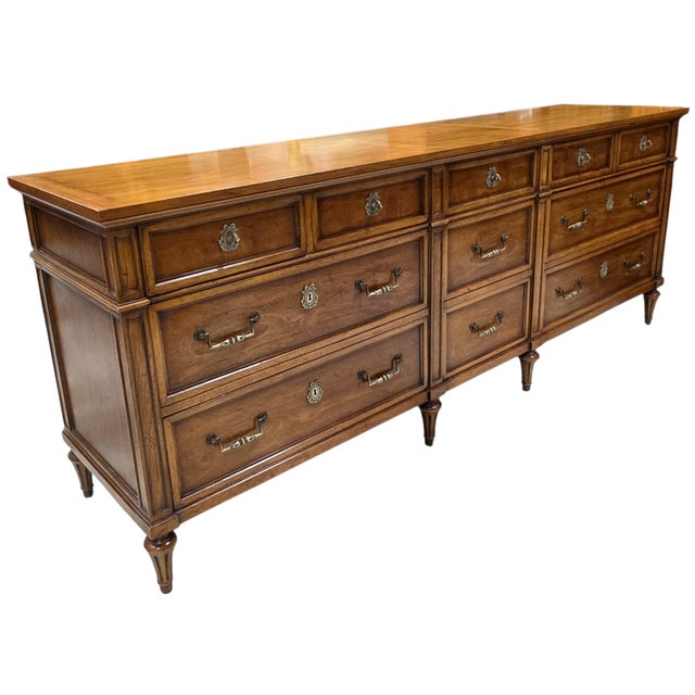 This Vintage Henredon Furniture French Neoclassical Louis XVI–Style Long Dresser is gorgeous and stately-looking —classic...