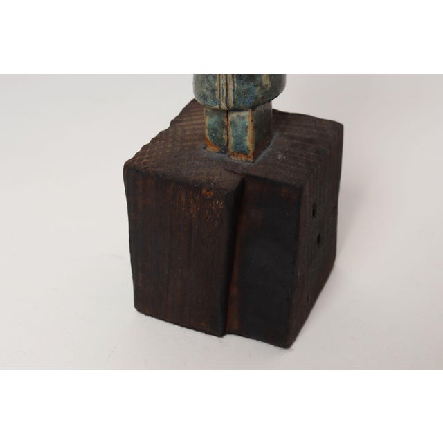 Vintage Etruscan Style Mounted Terracotta Female Idol / Deity Effigy Sculpture For Sale - Image 16 of 18