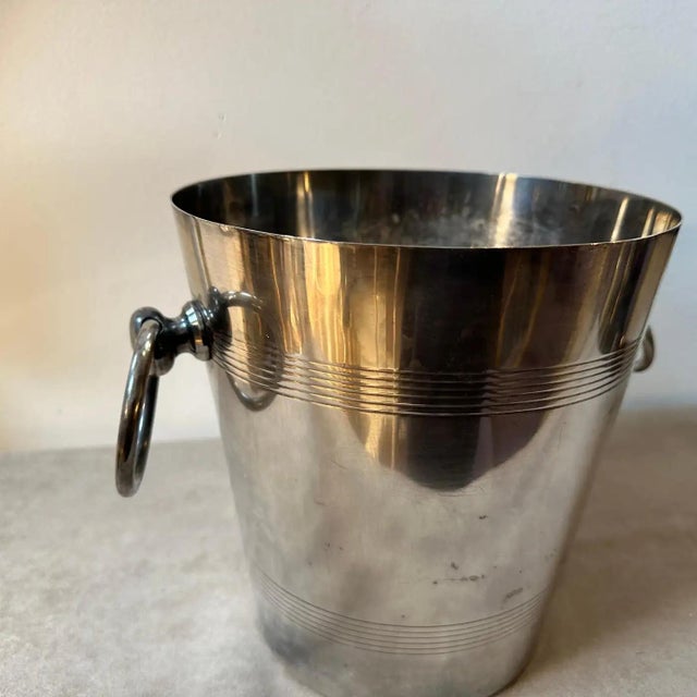 1950s Art Deco Silver Plated French Wine Cooler For Sale - Image 4 of 8