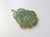 This is an amazing antique hand-carved yellowish-green serpentine pendant that was decorated in 585 (14k) gold around the...