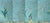 Hand Painted Teal Tropical Chinoiserie Jungle Monkey Floral Mural 4-Panel Set For Sale