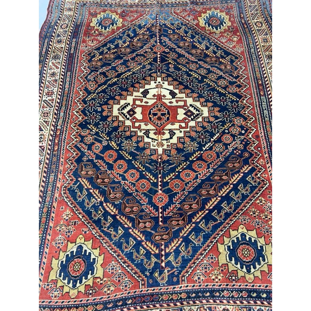 Antique Persian Qashqai Rug 4’11" X 7’4" For Sale In New York - Image 6 of 8