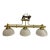 Vintage Lavery Classic Billiard Pool Table Island Brass 3-Light Lamp Fixture For Sale