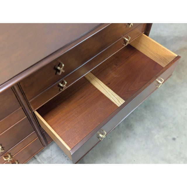 Mid Century Modern Walnut Dresser by Paul Frankl for Johnson Furniture, C1950s For Sale - Image 11 of 18