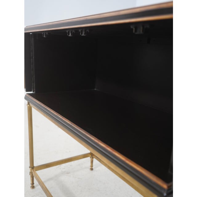 Drexel Heritage Drexel Heritage Chinoiserie Black Lacquer and Gold Brass Stand For Sale - Image 4 of 18