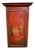 Vintage Asian Hand Painted Red Storage Cabinet For Sale