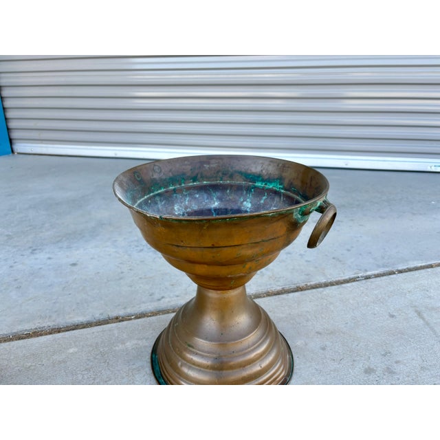 Metal Pair of Vintage Brass Vases For Sale - Image 7 of 10