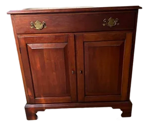 Late 20th Century Henkel Harris American Colonial Chippendale Style Cherry Wood Server or Bar Cabinet