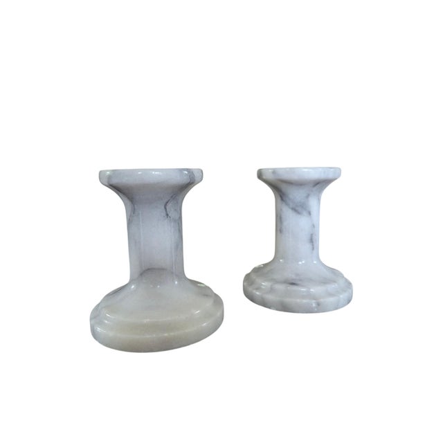 Vintage Marble Candle Holders- A Pair For Sale - Image 9 of 16