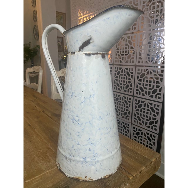 Mid 20th Century Mid 20th Century Large French Enamel Water Pitcher For Sale - Image 5 of 7