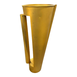 1970s Modern Gilted Metal Sculptural Italian Design Jug Vase