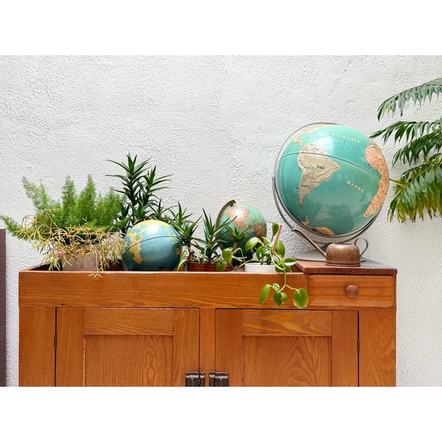 Mid-Century Modern Vintage Mid-Century Modern Terrestrial Globe by the Geo. F. Cram Co 8-Inch For Sale - Image 3 of 12
