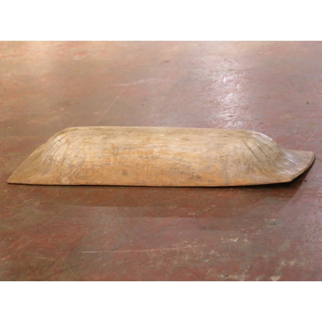 Tan Early 20th Century English Hand-Carved Elm Dough Bowl For Sale - Image 8 of 8