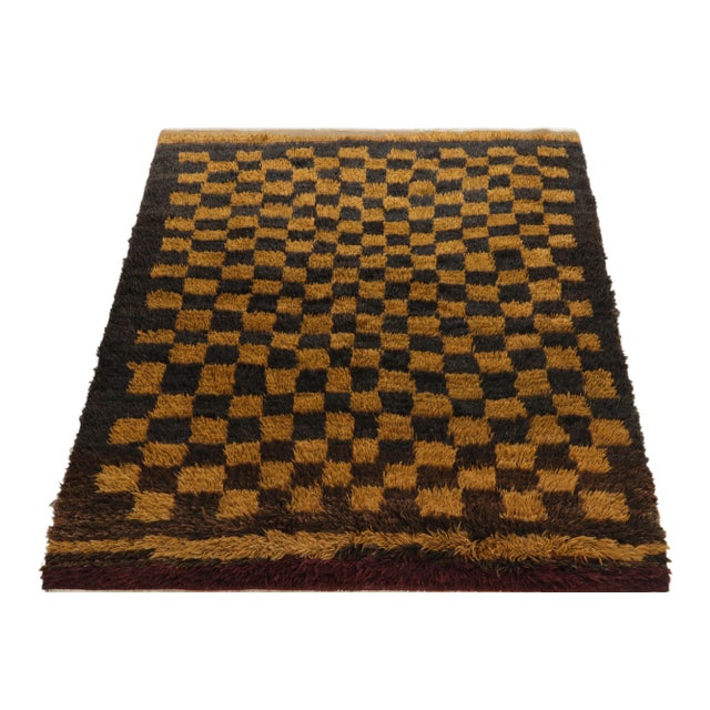 Hand-knotted in wool, a 5x6 vintage Tulu rug originating from Turkey circa 1950-1960, now joining Rug & Kilim’s Antique &...