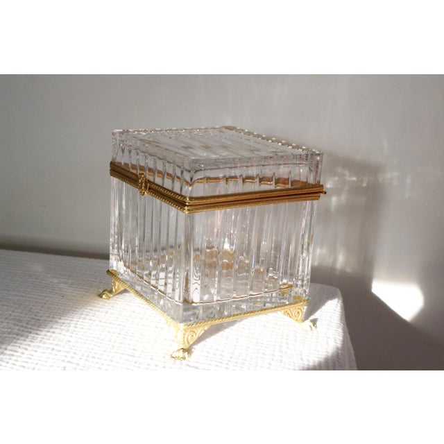 Fabergé Crested 24k Gold Crystal Clawfoot Baccarat Style Box, Signed by Tatiana Fabergé For Sale - Image 10 of 18