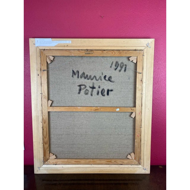 Original Maurice Potier Oil on Canvas | Signed French Contemporary Portrait Painting, Circa 1991 For Sale - Image 12 of 12