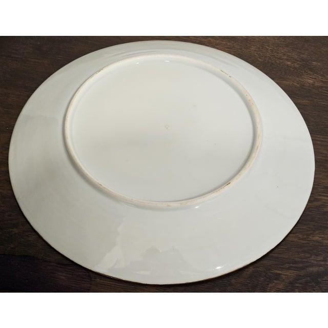 Vintage 1960s Japanese Studio Pottery Ceramic Serving Platter Wall Hanging Bamboo Leaves For Sale - Image 10 of 10