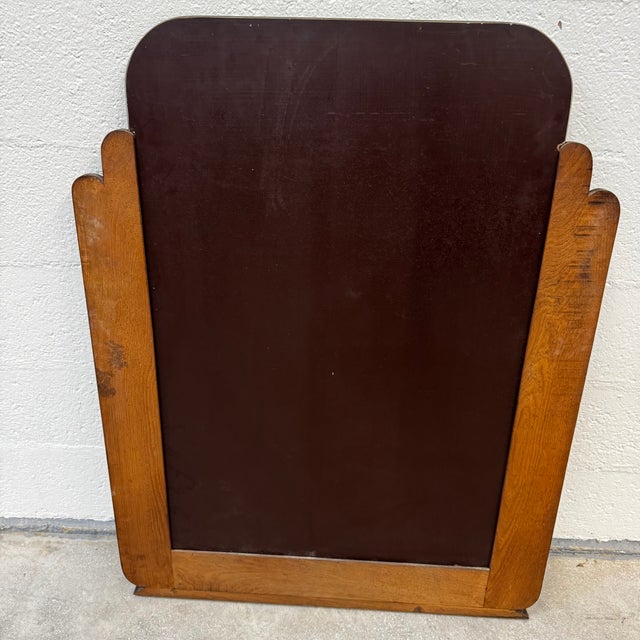 French Art Deco Oak Mirror, 1930s For Sale - Image 17 of 18