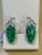 22 Ct Carved Emerald & 2 Ct Diamond Earrings 18 Karat White Gold Post Earrings For Sale - Image 4 of 8
