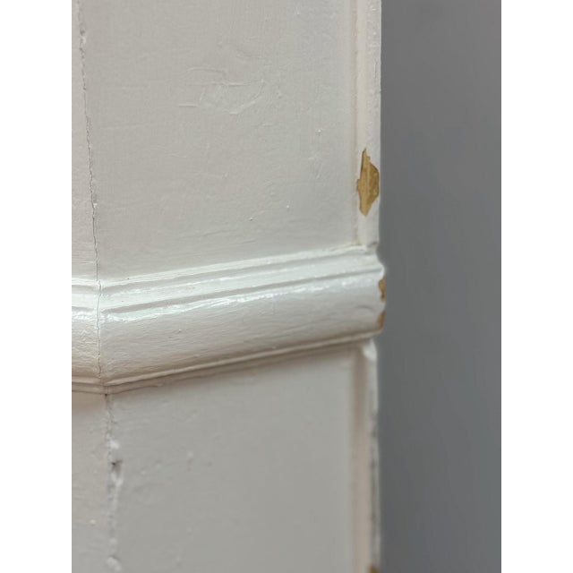 Antique Painted White Corner China Cabinet Pane Glass Door 1800s Display Cabinet For Sale - Image 16 of 18