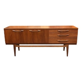 Mid Century Modern Teak Credenza on Elevated Trestle Base c.1960 For Sale
