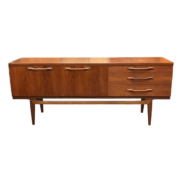 Mid Century Modern Teak Credenza on Elevated Trestle Base c.1960 For Sale