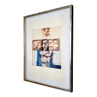 Franz Josef Strauß, Composition, Color Lithograph, 1972, Framed For Sale