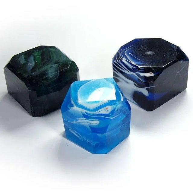 Marble Glass Paper Weights, Set of 3 For Sale - Image 3 of 9