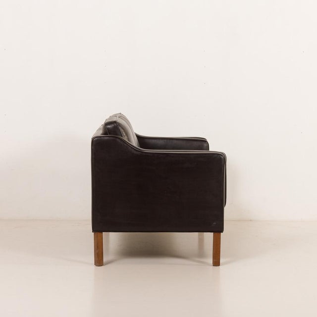 Danish Black Aniline Leather Sofa by Hurup, 1980s For Sale - Image 4 of 18