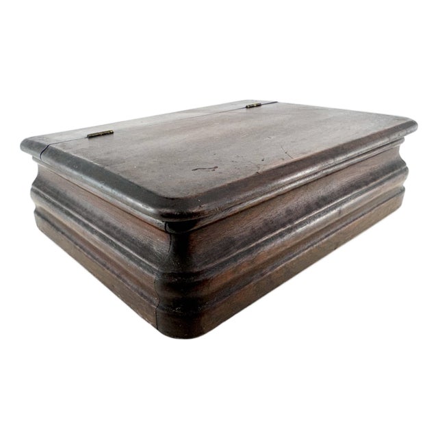 19th Century Dark Wood Hinged Document Box For Sale