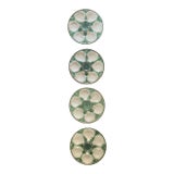 1950s French Majolica Oyster Plates Set of 4 For Sale