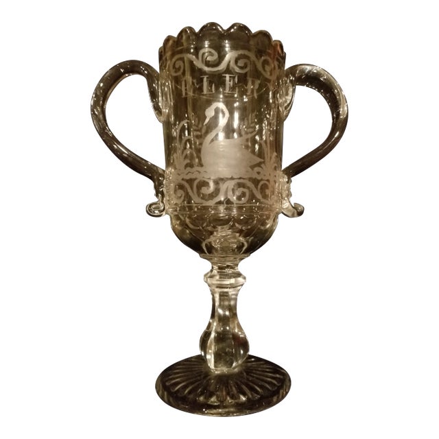 Antique English Glass Celery Vase For Sale