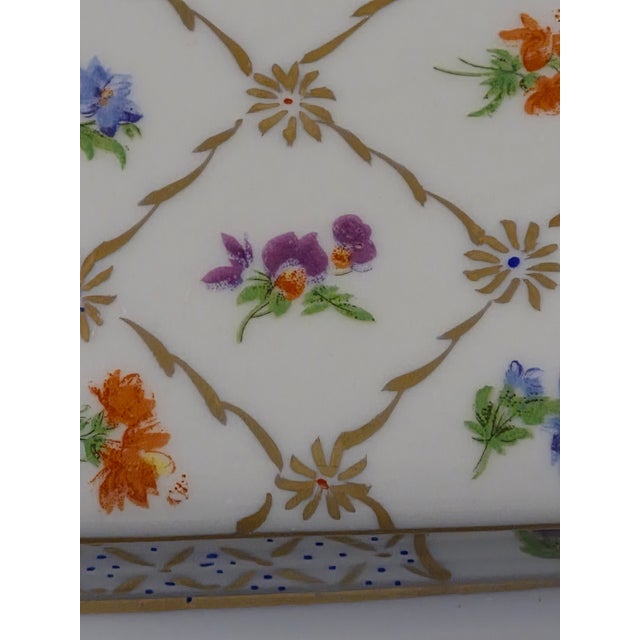 Late 20th Century Vintage Heirloom Hand Painted Floral Porcelain Book Shaped Trinket Box For Sale - Image 5 of 9