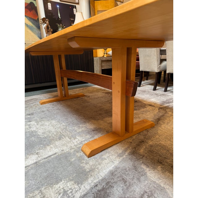Boat Shaped Trestle Dining Room Table For Sale - Image 11 of 12