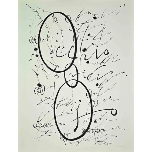Rafael Alberti, Letter O, Lithograph, 1972 For Sale